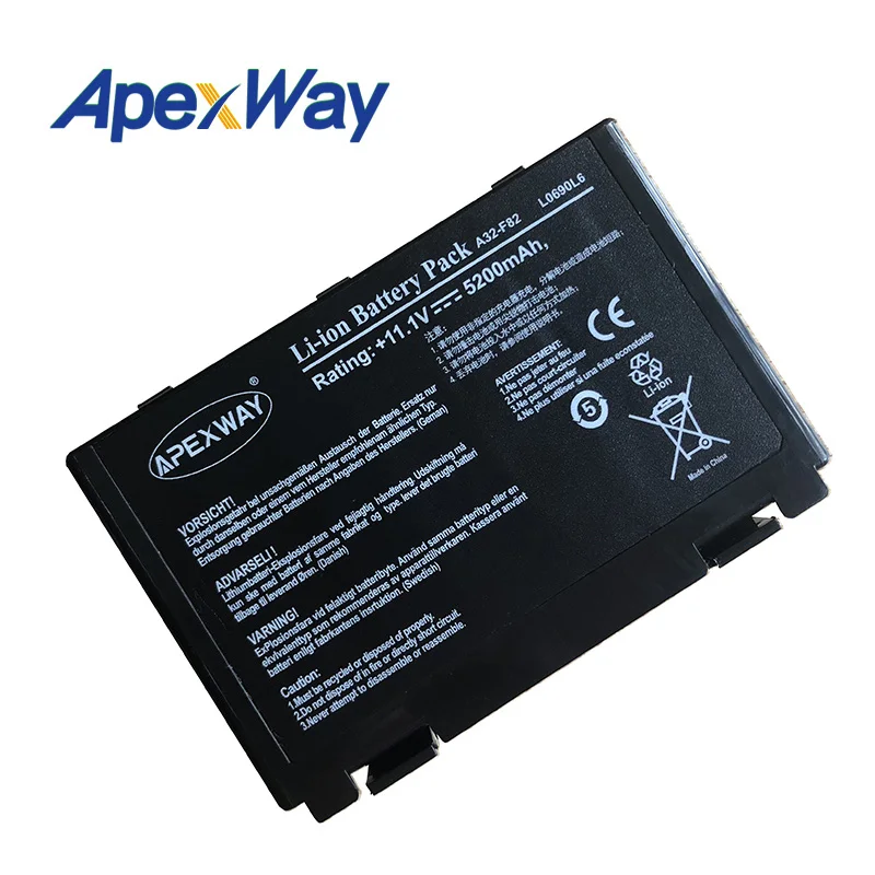 ApexWay ноутбук Батарея A32-F82 a32-f52 для Asus a32 f82 F52 k50ab k40in k50id k50ij K40 k50in k60 k61 k70 k50ij k50 K51 k61ic