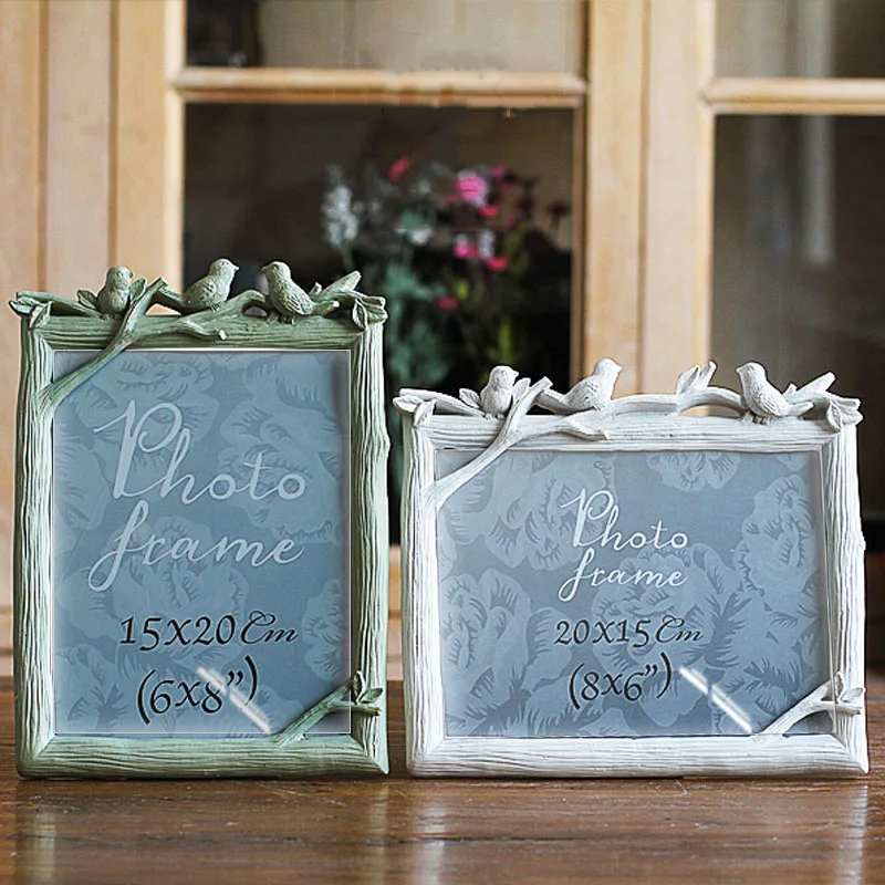 

Retro Decoration Crafts Photo Frame Creative Resin Bird&Tree Picture Frame Vintage Photo Frame Wedding Home Decor Ornaments Gift