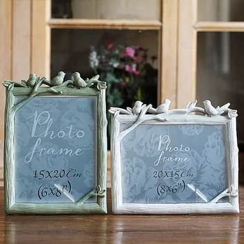 

Retro Decoration Crafts Photo Frame Creative Resin Bird&Tree Picture Frame Vintage Photo Frame Wedding Home Decor Ornaments Gift
