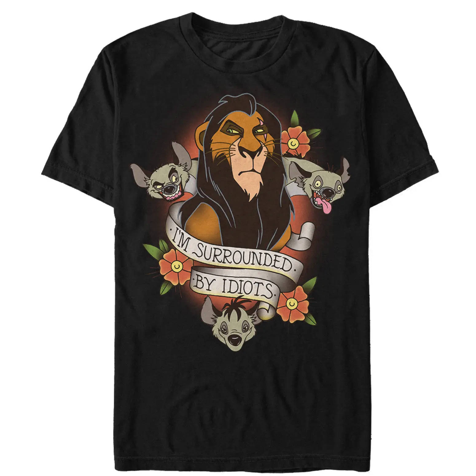 

Lion King Scar Surrounded By Idiots Tattoo Mens Graphic T Shirt