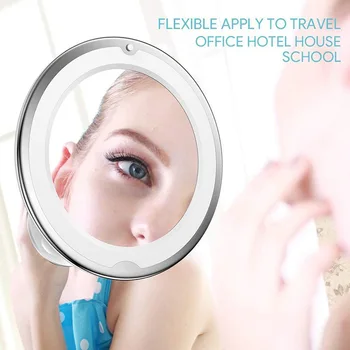 

10 Times Magnifier Mirror with Light for Makeup Women Portable Light Up Mirror 360 Degree Adjustable Mirror Sukcer Fill Light