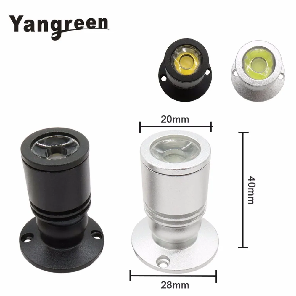 Yangreen светодио дный прожекторы мини светодио дный потолочные светильники 1,5 Вт AC 85-265 В свет для поверхностного монтажа с DC12V 1A Мощность адаптер ЕС plug