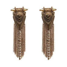 Новые ювелирные изделия с бахромой, Винтажные серьги ручной работы Firenze, длинные серьги с металлической цепочкой, серьги-гвоздики с кисточкой для женщин