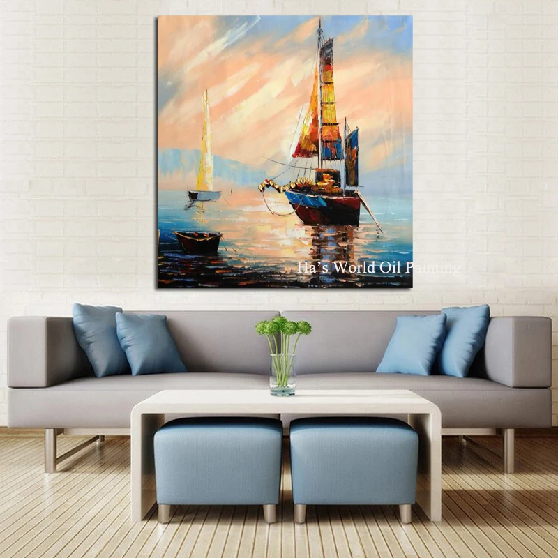 

Large Size Hand Painted Palette Knife Street Lamp & Tree Oil Painting On Canvas Abstract Modern Home Wall Decor Pictures
