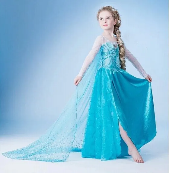 CaGiPlay/ ; костюм «ледяная Эльза»; размер для детей; платье принцессы; вечерние платья с блестками для костюмированной вечеринки; платье Анны; платья для девочек - Цвет: as picture