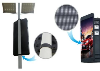 

HD high brightness P6 outdoor lighting pole led display wireless control pole street led disply screen