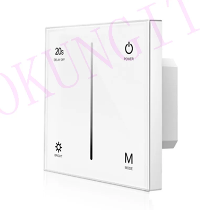 

1CH Touch Panel AC Triac RF Dimmer S1-T High Voltage 100-240VAC Input 288W Wall Mounted Touch Panel AC Triac 2.4G RF Dimmer