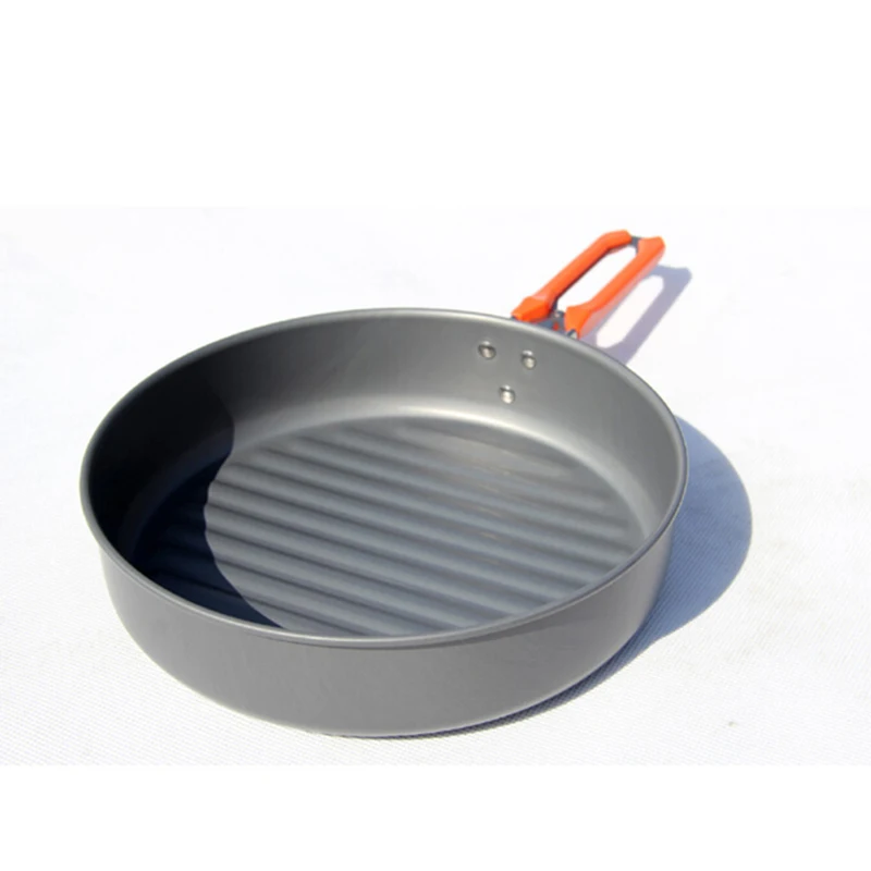Günstig 4 5 Person Camping Kochen Set 3 Topf Braten Pan Für Team Outdoor Camping Wandern Picknick Kochen Kochgeschirr Feuer ahorn Fest 5