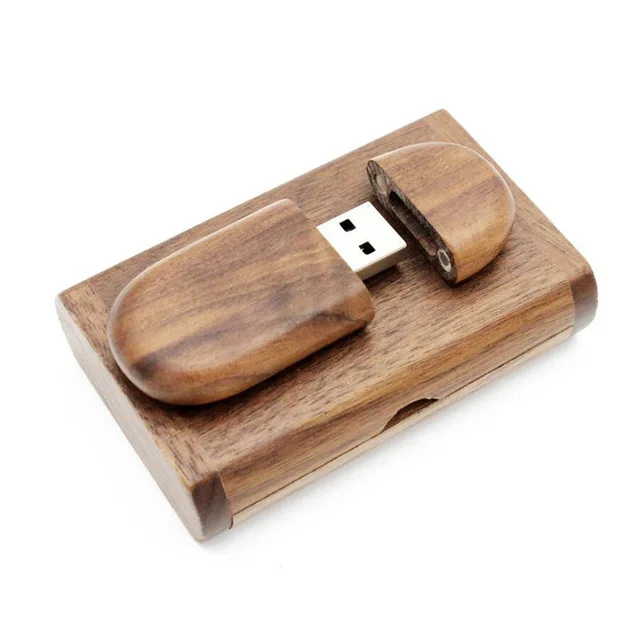 JASTER(10 шт. выше бесплатный логотип) Деревянный usb+ коробка флэш-накопитель 4 ГБ 16 ГБ 32 ГБ 64 ГБ usb-носитель палка логотип клиента свадьба gif - Цвет: Walnut with box