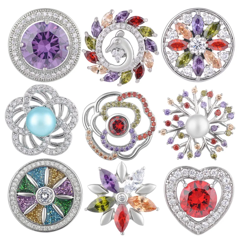 10pcs Newest Styles Zircon Snaps Mix Pack 18mm GingerSnaps Snap button Charms Jewelry VN-1977 | Украшения и аксессуары