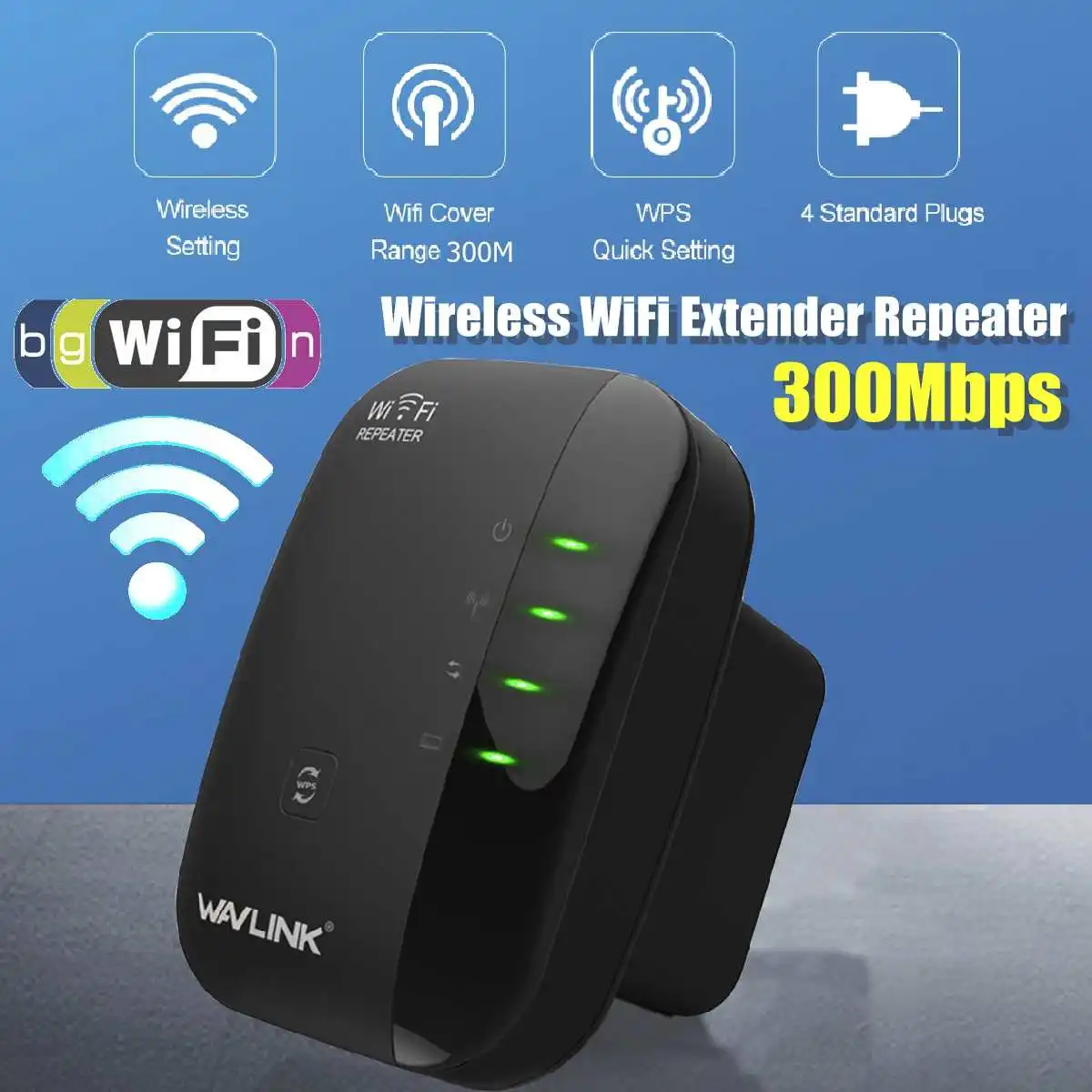 

LEORY WiFi Repeater Amplifier WiFi Extender 300Mbps Wireless Wi-Fi Range Extender Wi Fi Signal Booster 802.11N Access point