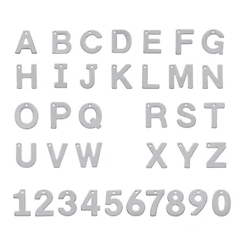 

Letter A~Z and Number 0~9 304 Stainless Steel Charms Alphabet Pendants for Jewelry Making DIY Bracelet 11~11.5x6~12x0.6~0.7mm
