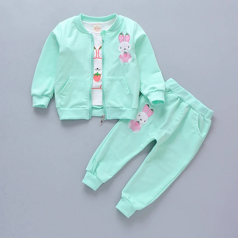 

Infant baby Girl clothing T-shirt + jacket + pants sets sports suits for newborn baby girls clothes children outfits spring sets