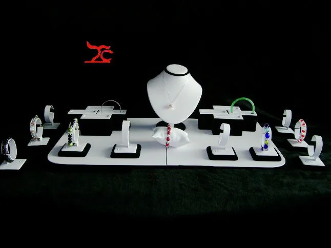 

Professional Jewelry Display stand kit for bangles white and black Counter Showcase Set
