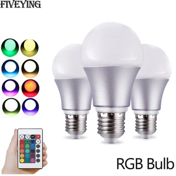 

Changeable LED RGB Bulb Lamp E27 AC110-240V 5W LED Spot Blubs Light Magic Holiday RGB lighting+24key IR Remote Control 16 Colors