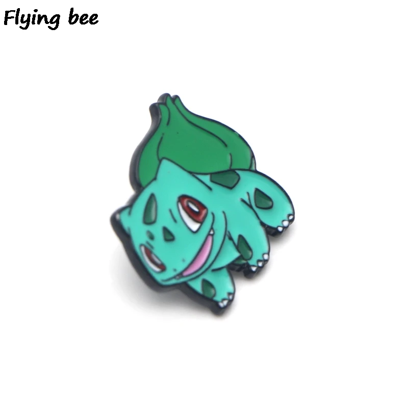 Flyingbee Bulbasaur Эмаль Булавка для одежды сумки значок для рюкзака Брошь Личность рубашка нагрудные булавки X0199