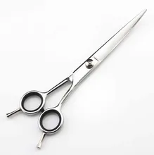 Professional Two-tailed 7 inch shears curved cutting thinning pet cat dog grooming hair scissors barber hairdressing scissors