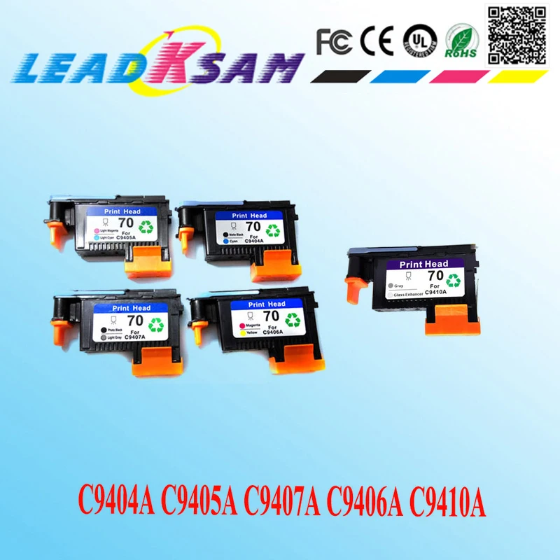 5PCS 70 Printhead compatible for HP70 HP Designjet Z2100/Z3100/B8850/B9180 with 5colors C9404A C9405A C9406A C9407A C9410A | Компьютеры и