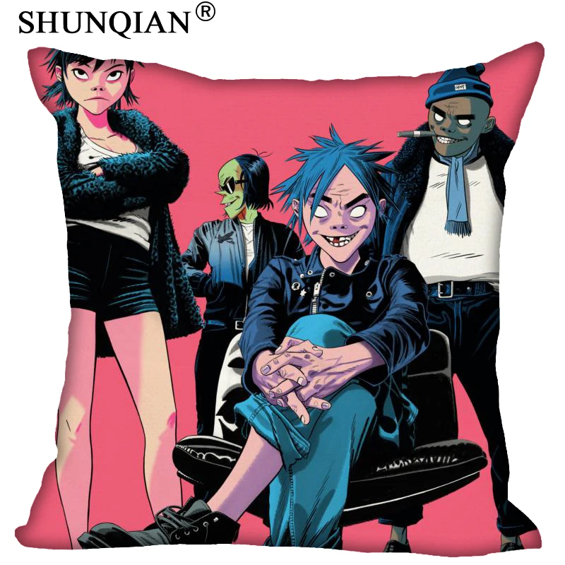Наволочка на заказ с изображением Gorillaz квадратная молнии 35x35 45x45 60x60 см (с двух