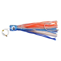 2PCS mix colors random 8"-90g stainless steel hook resin Head PVC Trolling skirt marlin lure