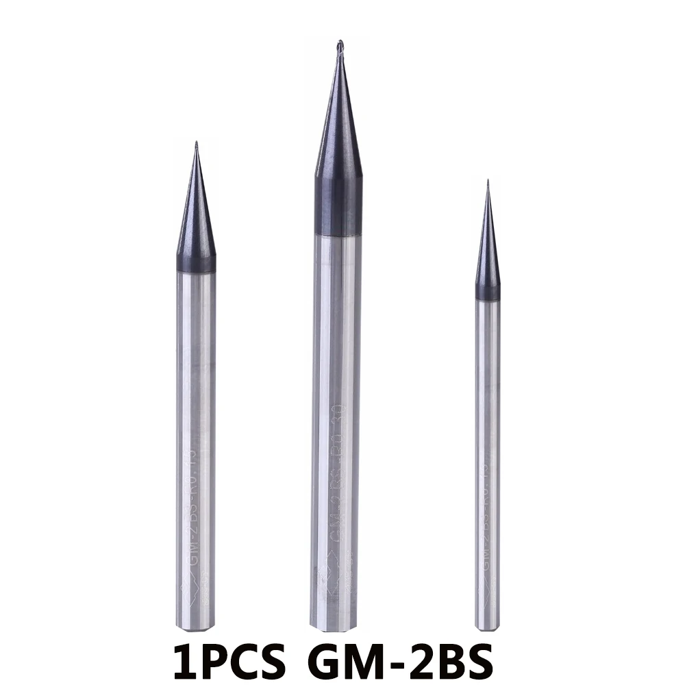 

GM-2BS solid tungsten steel 2 flute tiny ball nose coated end mill cnc milling cutter cutting tools for metal machining profile