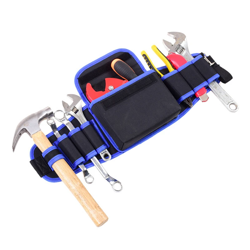 

3 Colors Waterproof Oxford Cloth Tool Waist Bag Multi-Pouch Electrician Hardware Tool Holder Tool Bag With Adjustable Belt