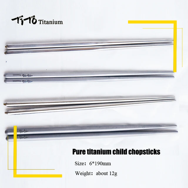 US $4.69 TiTo pure titanium chopsticks outdoor tableware for camping picnic hiking traveling chopsticks dinn