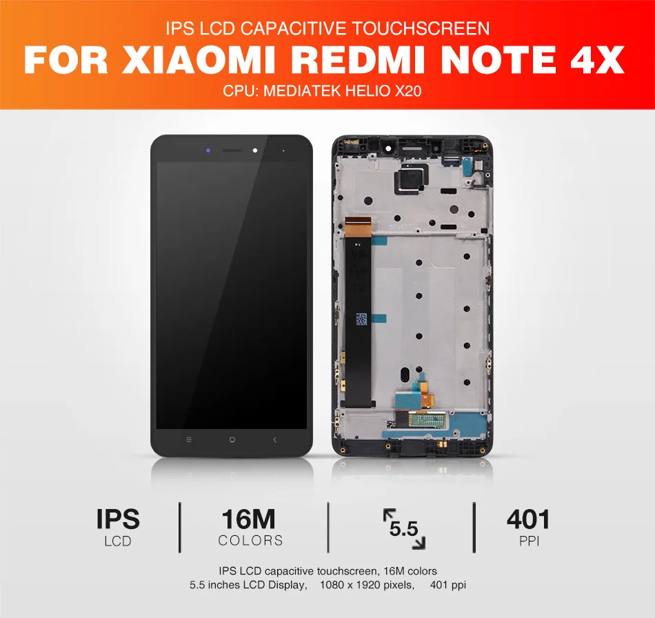 Для Xiaomi Redmi Note 4X дисплей 4 Гб MTK 10 сенсорный экран для Redmi Note 4X MediaTek ЖК Запасные части