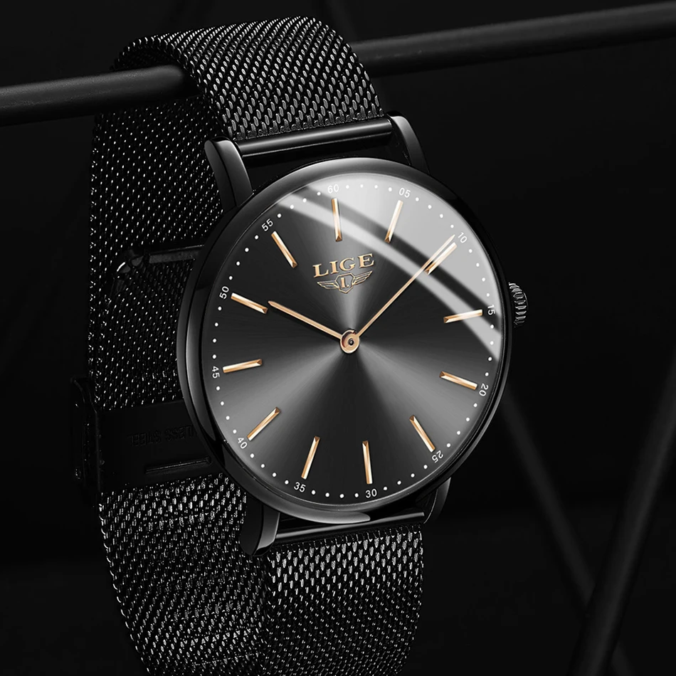 LIGE Brand Quartz Movement High Quality Waterproof Women Watch Stainless Steel Mesh Casual Ladies Top Watch Fashion Holiday Gift LIGE Brand Quartz Movement High Quality Waterproof Women Watch Stainless Steel Mesh Casual Ladies Top Watch Fashion Holiday Gift