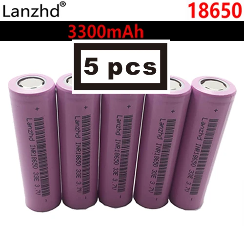 Lanzhd аккумуляторные батареи 18650 батарея Li ion 3,7 V 3300mAh INR18650 литий-ионный 18650 30A 18650VTC7 18650(5-40 шт - Цвет: 5 PCS 3300mAh