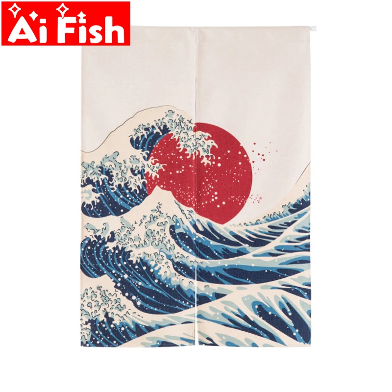 

Japanese-style Curtain Custom Scenic Partition Sunset Door Curtain Cartton Cute Cat Half Curtain Porch Kitchen Window Panels -40