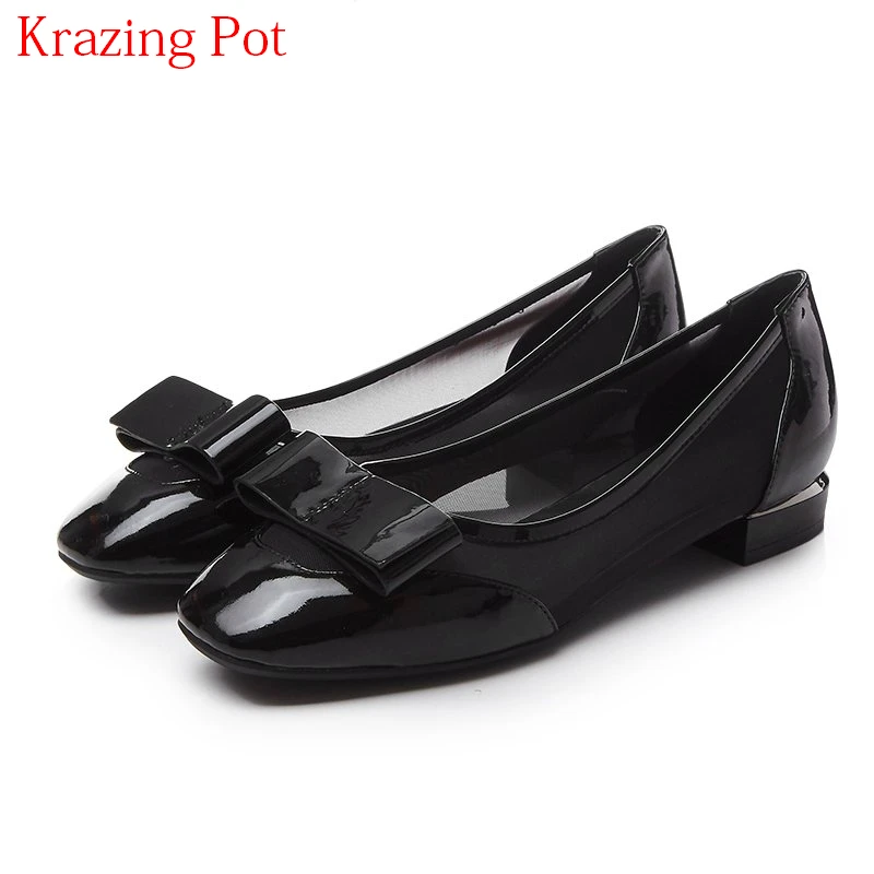 

2018 New Arrival Round Toe Shallow Low Heels Bowtie Women Pumps Slip on Princess Fairy Style Dance Brand Cozy Elegant Shoes L0