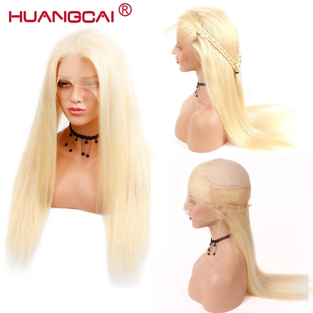 

#613 Blonde Full Lace Wig Pre Plucked With Baby Hair Straight Brazilian Blonde Full Lace Human Hair Remy Wigs 8-26 Inch Long Wig