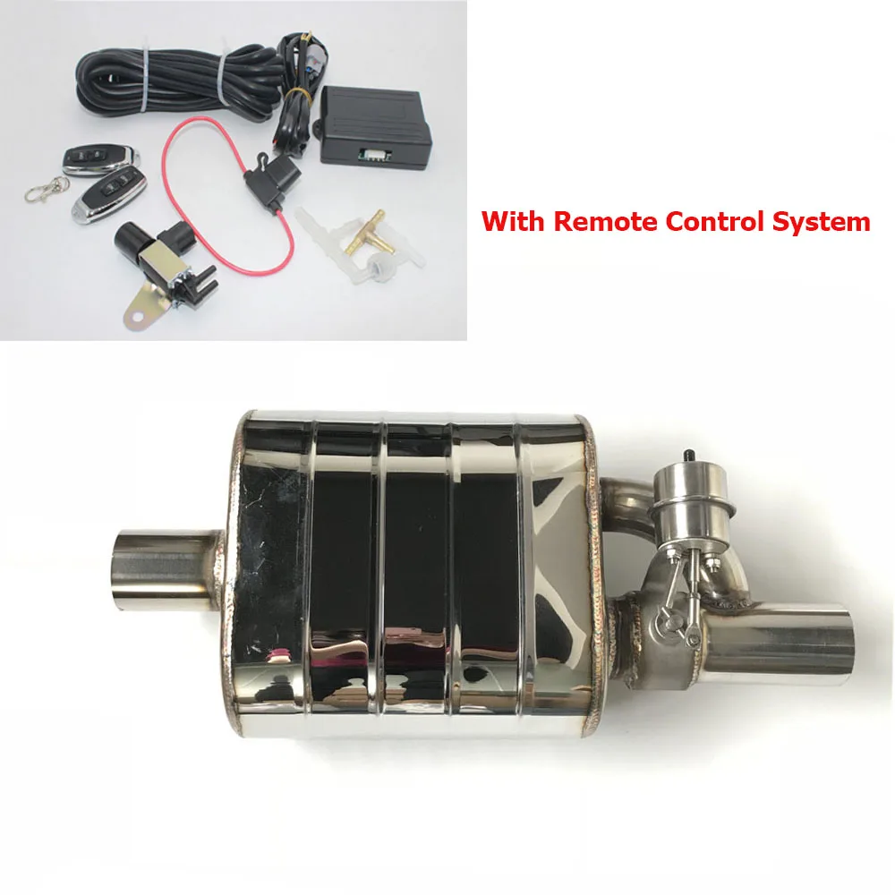 Автомобильный клапан выхлопной трубы вакуумный насос переменные глушители нержавеющая сталь Универсальный 51 мм 63 мм тиснение дистанционное управление глушитель - Цвет: 63MM With Control