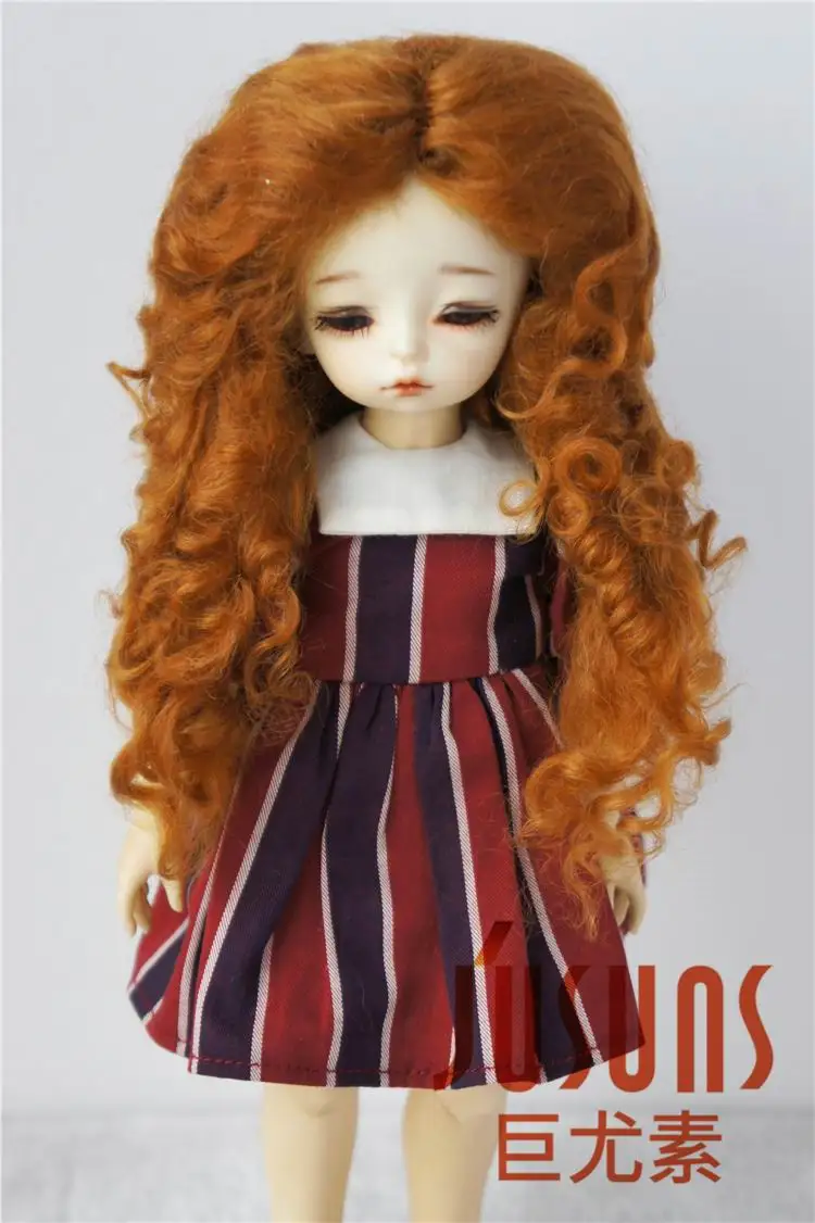 JD139 1/6 YOSD мохеровый парик для куклы длинный средний пробор кудрявый кукольный парик 6-7 дюймов аксессуары для кукол - Цвет: Ginger M3