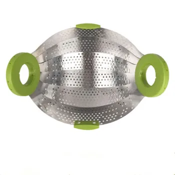 

Large Collapsible Multipurpose Smart Strainer Stainless Steel Kitchen Fruit Vegetable Basket Strainer Foldable Metal Colander