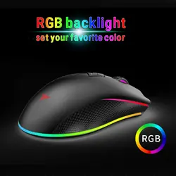 RGB подсветкой Gaming Мышь светодиодный Проводная оптическая Мыши компьютерные 4000 Точек на дюйм adjustable программирования Mause для pubg кадров в