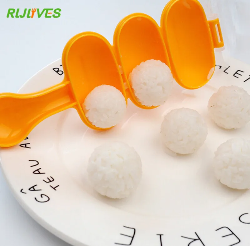 

1 Set(Spoon+Mould) Creativity Rice Ball Molds DIY Ball Shape Sushi Maker Mould Rice Ball with Spoon Kitchen Mold Tools
