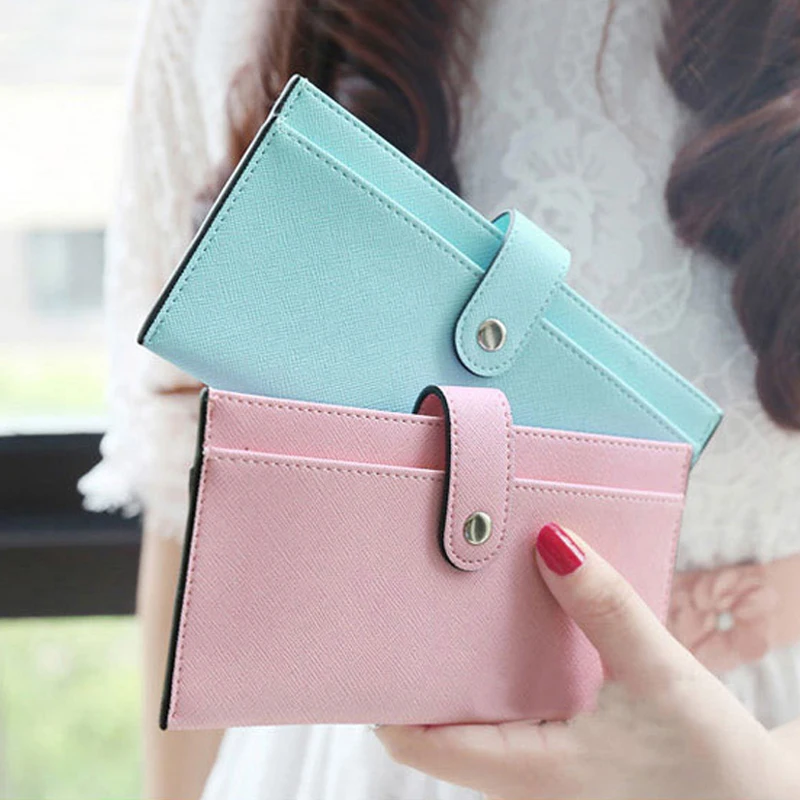 

New Fashion PU Leather Wallets Long Women Wallet Candy Color Solid Purses Ladies' Clutch Money Bag in Handbag Card Holders