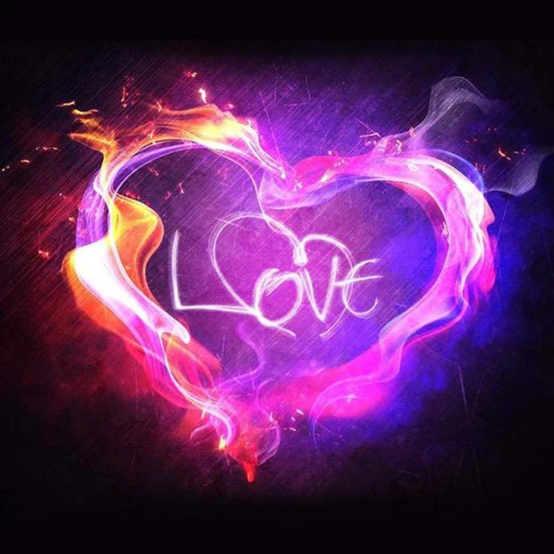 Full Drill Diamond 5D DIY Painting &quotFire Love&quot Embroidery Cross Stitch Rhinestone Mosaic | Дом и сад