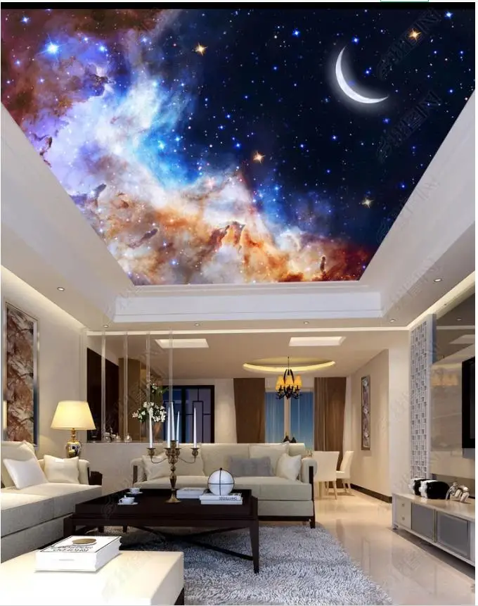 

Custom photo wallpaper 3d ceiling wallpaper murals Night sky, starry sky, zenith mural ceiling mural wall papers home decoration