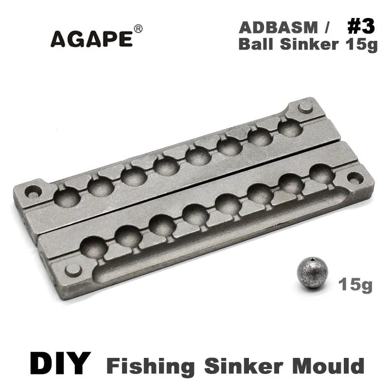 

Agape DIY Fishing Ball Sinker Mould ADBASM/#3 Ball Sinker 15g 8 Cavities