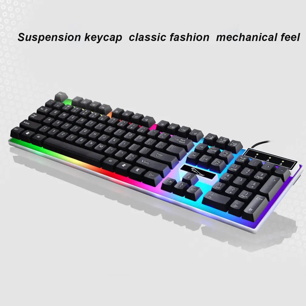 G21 USB Wired Mechanical Suspended Keyboard Led Colorful Backlight Gaming Keyboard Waterproof For PC Computer Gamer