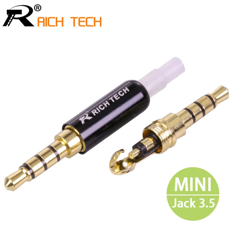 10 шт. Алюминий MINI Jack 3 5 мм 4 полюса позолоченный адаптер для наушников с хвост