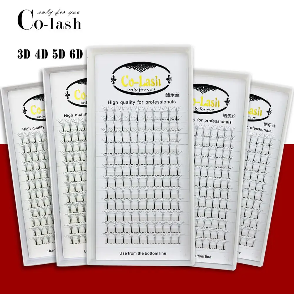 Colash 3D 4D 5D 6D русские объемное наращивание ресниц Длинные Стволовые предварительно сделанные вентиляторы ресниц Горячая индивидуальный ресниц расширения