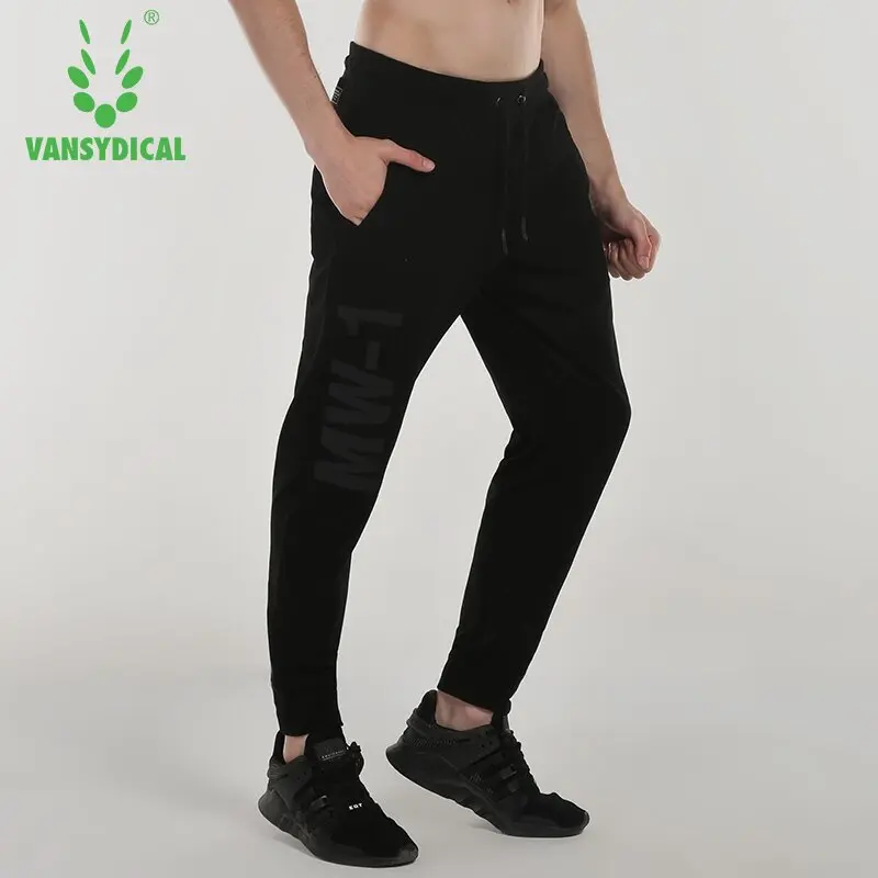 Брюки Vansydical мужские для бега хлопковые дышащие трико фитнеса тренировок