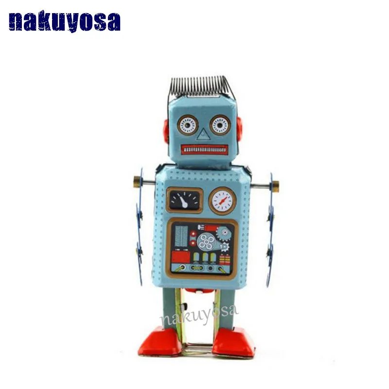 

classic collection retro reminiscence iron sheet robot clockwork cartoon doll toy kids Christmas gift