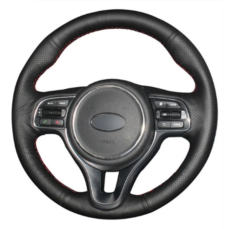 

DIY Sewing-on PU Leather Steering Wheel Cover Exact Fit For Kia K5 2016-2017 Sportage KX5 2016-2017