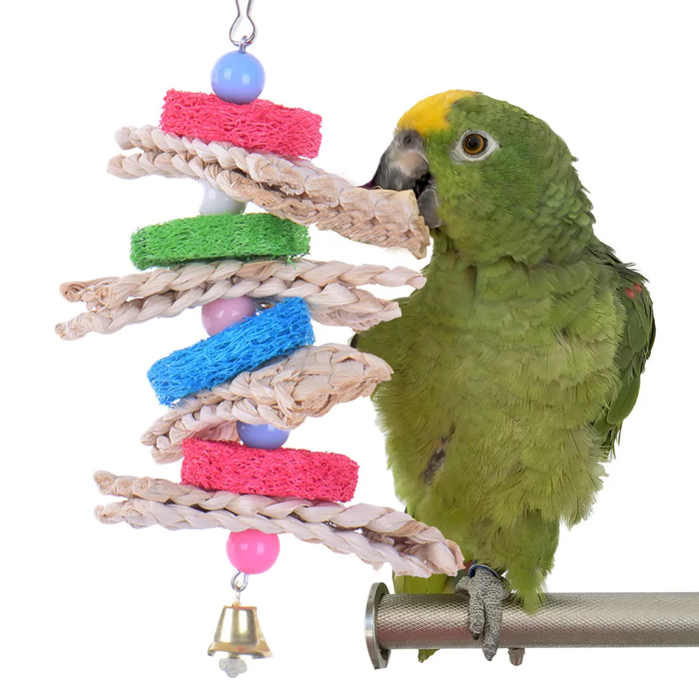 Buy Bird Cage Toys Bird Toy Chew Loofah Straw Toys