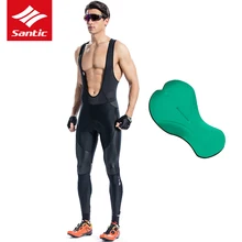Santic велосипедные штаны мужские велосипедные нагрудники Италия 4D Губка Pad дышащие весенние летние велосипедные спортивные брюки Pantalon Ciclismo